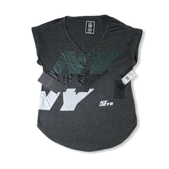 NFL Team Apparel V-Neck Short Sleeve Women's Tee-Shirt Dark Gray Size XL - Picture 3 of 10